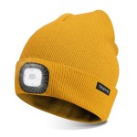 TAGVO Unisex Beanie with The Light, USB Rechargeable LED Headlamp Cap, Hands Free Headlamp Flashlight Hat, Winter Warm Knitted Night Lighted Hat, Men Women Gifts for Dad Father Husband