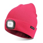 TAGVO Unisex Beanie with The Light, USB Rechargeable LED Headlamp Cap, Hands Free Headlamp Flashlight Hat, Winter Warm Knitted Night Lighted Hat, Men Women Gifts for Dad Father Husband