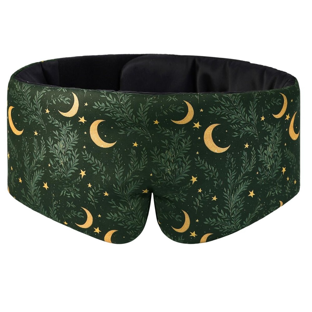 ALASKA BEAR Stylish Eye Mask with Big Eye Cavity for Meditation, Yoga, All Sleeping Positions, 100% Blackout Cover, Cool to Wear, No Sweat or Pressure on face (Mindfulness)