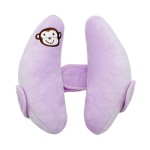 Baby Car Seat Head Neck Support,Adjustable Travel Pillow for Toddler,Portable Travel Pillow for Kids,U-Shape Travel Headrest Cushion,Baby Neck Pillows for Pushchair,Purple