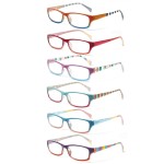 Kerecsen Computer Reading Glasses for Women Blue Light Blocking Glasses for Reading Fashion Pattern Print Eyeglasses for Womens(Mix Color -5, 4.50)