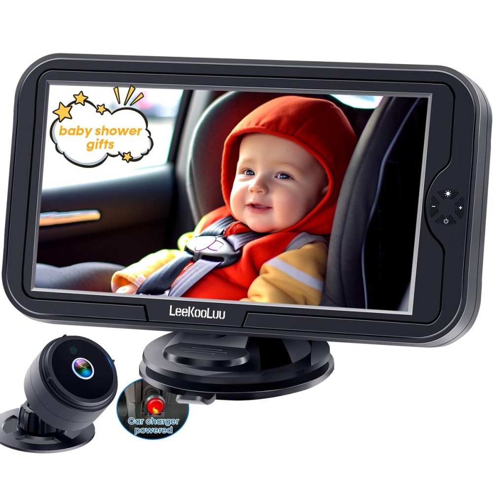 Baby Car Camera for Backseat 1080P - Plug and Play, HD Crystal Night Vision, Easy to Install, 360 Rotation, Wide View Angle, Protect Baby\'s Eye - Rear Facing Carseat Camera for Newborn, Infant, Kids