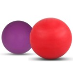 WOVTE Massage Lacrosse Ball for Sore Muscles, Shoulders, Neck, Back, Foot, Body, Deep Tissue, Trigger Point, Muscle Knots, Yoga and Myofascial Release (Blue) (Red Purple)