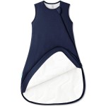 PurComfy Supersoft Sleep Sack 1.0 TOG, Premium Bamboo Viscose Baby Sleeping Bag, 2-Way Safe Zipper Sleep Sacks 0-3 Months (Midnight)