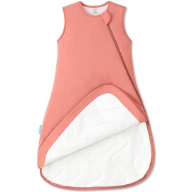 PurComfy Supersoft Sleep Sack 1.0 TOG, Premium Bamboo Viscose Baby Sleeping Bag, 2-Way Safe Zipper Sleep Sacks 15-24 Months (Coral)
