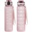 OLDLEY Water Bottle, 32oz Motivational Sports Water Bottle with Time Marker - Times to Drink - Tritan, BPA Free, Wide Mouth Leakproof, Peach (1 Bottle)
