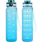 OLDLEY Water Bottle, 32oz Motivational Sports Water Bottle with Time Marker - Times to Drink - Tritan, BPA Free, Wide Mouth Leakproof, Luca (1 Bottle)