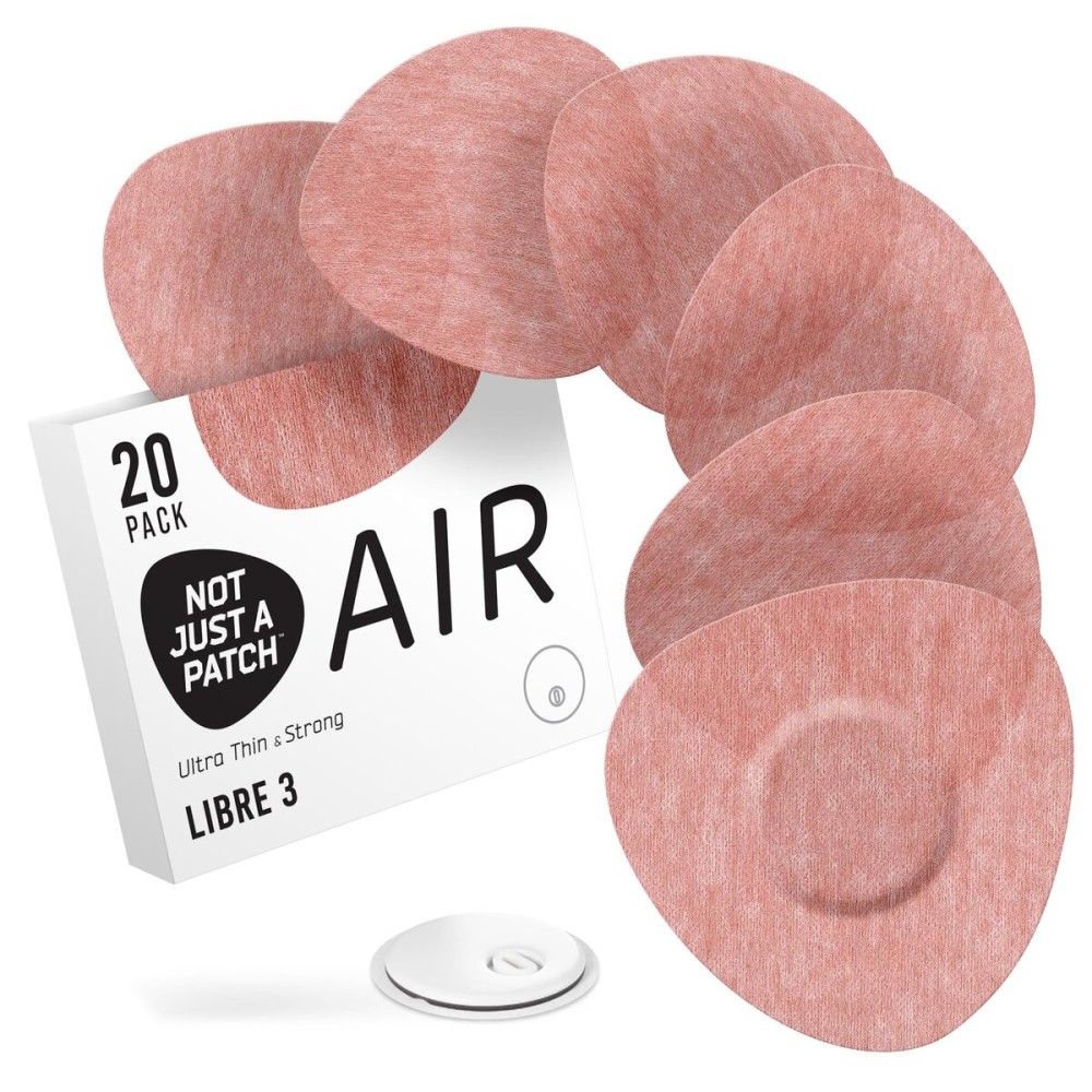 Not Just A Patch Air Libre 3 Plus Sensor Covers (20 Pack) - Thin, Strong and Light Adhesive Patches with Ultra-Hold 15+ Day Adhesion, Durable Freestyle Libre 3 Sensor Covers - Brown