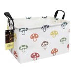 HUNRUNG Rectangle Storage Basket Cute Canvas Organizer Bin for Pet/Children Toys, Books, Clothes Perfect for Rooms/Playroom(REC-Color Mushroom)