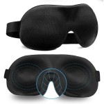 AMAZKER Sleep Mask Invisible Alar Deep Orbit 3D Eye Mask Ultra Lightweight & Comfortable Sleeping Mask for Travel, Nap, Shift Works XL Black