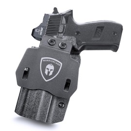 WARRIORLAND OWB Kydex Holster Optics Cut: Fit for Sig P226 Legion, Outside Waistband Open Carry, with 1.75 Inch Paddle, Adj. Retention, Right Hand
