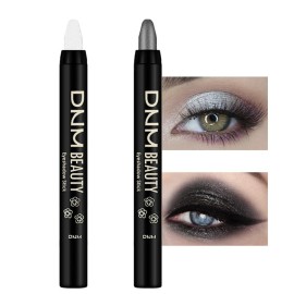 evpct 2Pcs Cream Eyeshadow Sticks Set for Eyes Pearl White & Pearl Black Shimmer Eye Crayon Shadow Brightener Stick Pencil Pen Bulk sombras en crema para ojos 01+03
