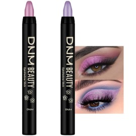 evpct 2Pcs Cream Eyeshadow Sticks Set for Eyes Vioiet Pink & Light Purple Shimmer Eye Crayon Shadow Brightener Stick Pencil Pen Bulk sombras en crema para ojos 07+08