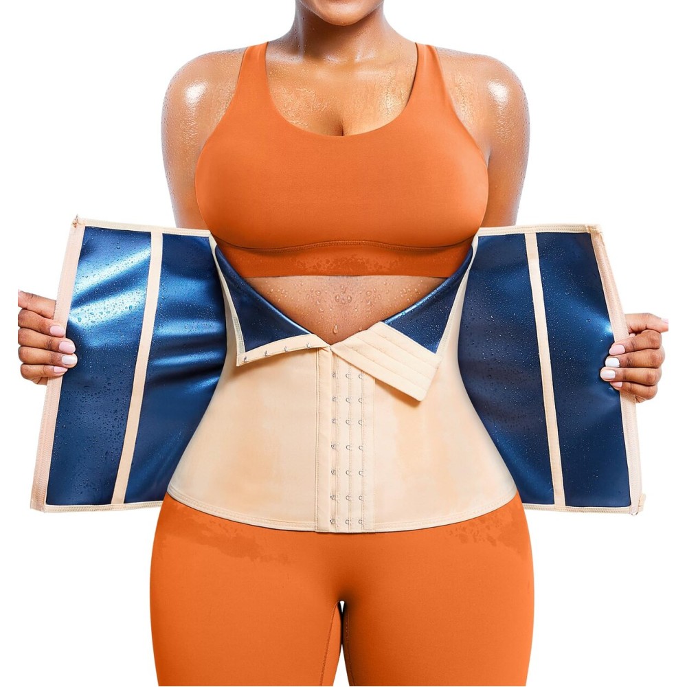 TrainingGirl Waist Trainer for Women Lower Belly Waist Trimmer Corset Tummy Wrap Workout Sweat Belt Band Sports Sauna Suit