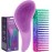 Lily England Detangling Comb & Hair Brush Set - Wide Tooth Comb for Curly, Straight, Thick, Fine & Wet Hair - Gentle & Pain-Free Detangler for Women & Kids - Lightweight Haircare Tools, Purple-Glitter