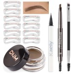 evpct Eyebrow Stencils Kit for Women Shaping, Eyebrow Shaper Makeup Kit, Eye Brow Stencil Shaper Tinting kits for Women, with Eyeliner, Eyebrows Pencil, Pomade, Brush and 10 Stencils, 07 TAUPE