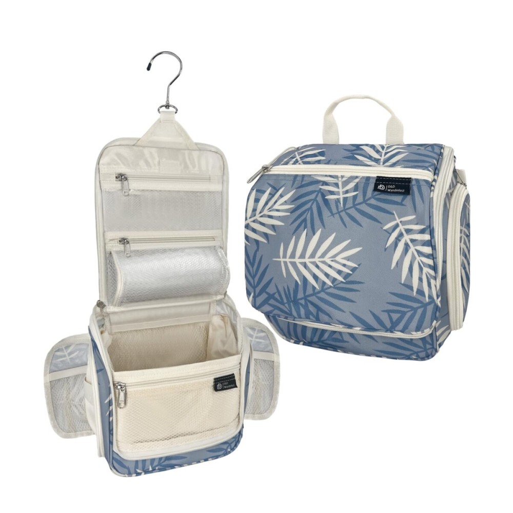 DD D&D Wanderlust D&D Hanging Travel Toiletry Bag for Men and Women - Cosmetics, Makeup and Toiletries Organizer Kit with 10 Compartments, XXL Metal Swivel Hook, Water-Resistant Nylon