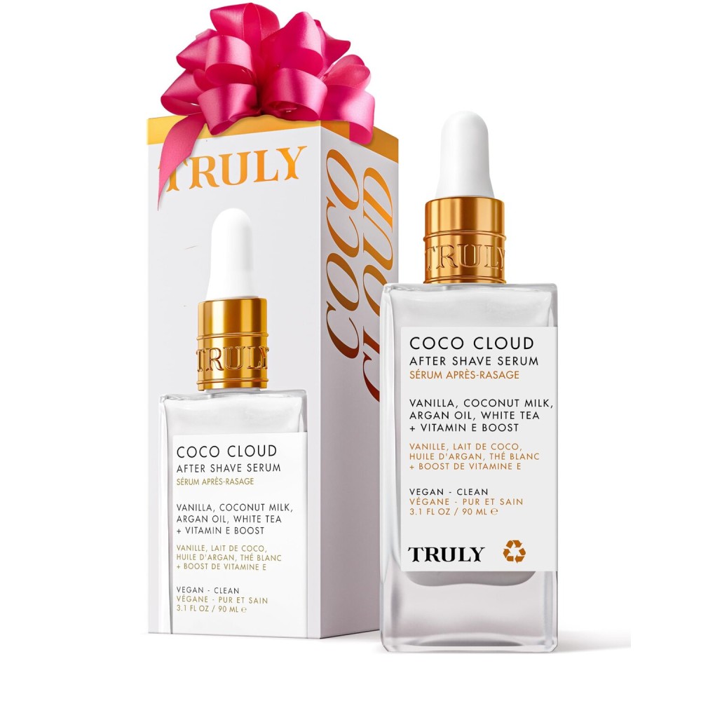 Truly Beauty Coco Cloud After Shave Serum - Alleviates Post Shave Dryness, Ingrowns with Argan Oil, Vanilla & Coconut - After Shave Oil for The Whole Body - 3 Fl Oz