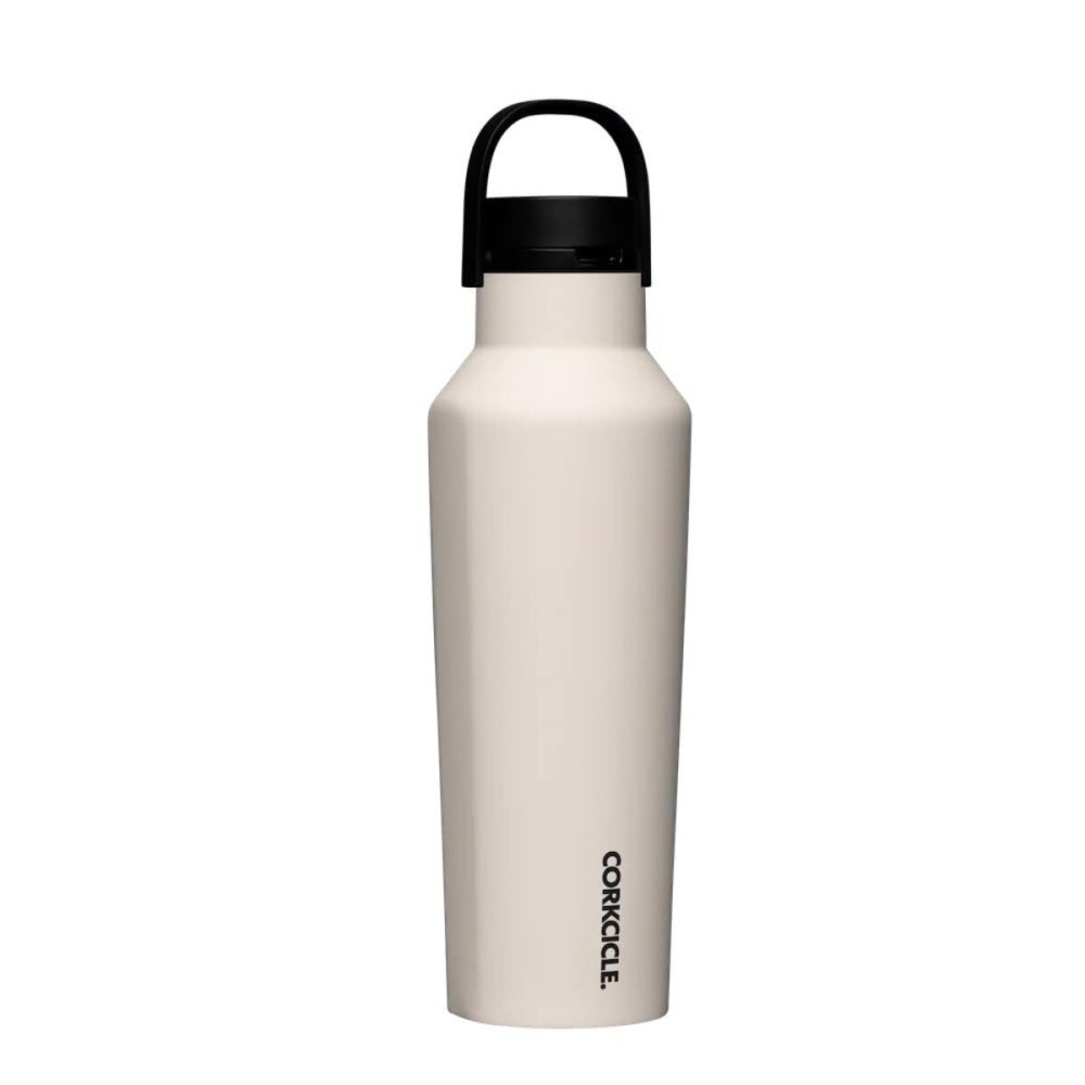 Corkcicle Classic Sport Canteen - Insulated Stainless Steel Water Bottle - Compact & Travel-Friendly - Durable - Dishwasher Safe - BPA Free - Wide Mouth - Non-Slip Silicone Base - 20 oz - Latte