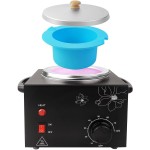 Portable Wax Warmer Machine for Painless Hair Removal, Women Men Professional Wax Heater with Adjustable Temperature Set, 20pcs Sticks, 1 Silicone Bowl (Black- Single Pot)
