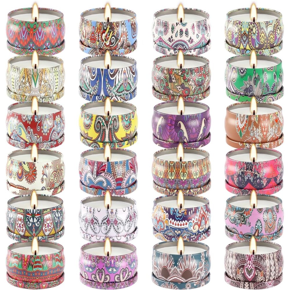 Howemon 24 Pack Christmas Scented Candles Set for Home, Relaxing Stress Relief, Aromatherapy - Natural Soy Wax and Fragrance - Gifts for Women, Mom, Best Friend, Wife, Birthday