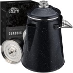 COLETTI Classic Percolator Coffee Pot - The Most Nostalgic Camping Coffee Pot, Now Modernized [Black Enamel, 18 Cup]