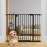 keny 29-42.5 Baby Gate for Stairs, Auto Close Safety Dog Gate, Pressure Mounted Easy Walk Through Pet Gate for Doorways, Durable Stair Gate, 30 Tall, Black