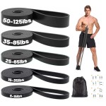 Resistance Bands, Pull Up Bands, Exercise Workout Bands for Working Out, Pull Up Assistance Bands Set for Men & Women, Body Stretching, Physical Therapy, Muscle Training - Black
