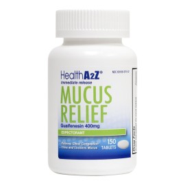 HealthA2Z Mucus Relief | Guaifenesin 400mg | Immediate Release Expectorant | Chest Congestion & Mucus Relief | 150 Tablets