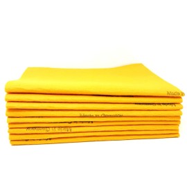 100 Pack Extra Large Original German Shammy Cloths Chamois Towels Super Absorbent for Pets, Parenting Tool Cleaning for Home and Commercial Use Wholesale Bulk (Orange)