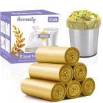 3 Gallon 180pcs Small Gold Trash Bags(Fit 2.6-3.2 Gal) Plastic Strong Gold Garbage Bags, Bathroom Trash Can Bin Liners, Waste Basket Liner, Fit 10-13 Liter, 2.5-2.6 Gallon,3.2Gallon(3-Gold180)