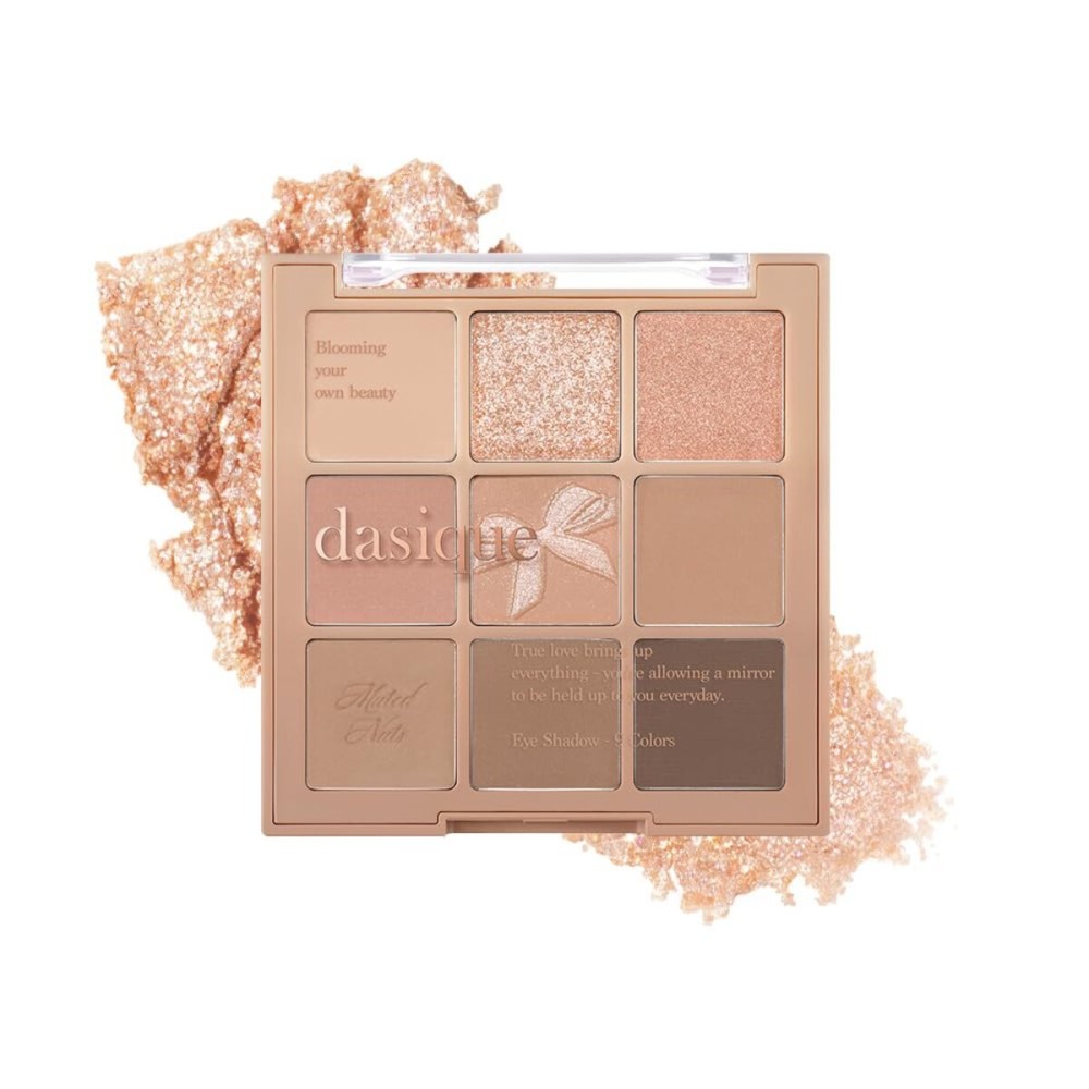 dasique Shadow Palette 24 Muted Nuts 7.5g I 9 Blendable Shades in Smooth Matte and Shimmer Finishes with Gorgeous Pearls | Eye Makeup Palette | Cruelty Free | K-beauty
