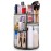 sanipoe Rotating Makeup Organizer,DIY Adjustable Spinning Holder,Foldable Cosmetic Storage Display box,Large Capacity Make up Caddy Shelf,Fits Countertop Vanity and Bathroom (White)