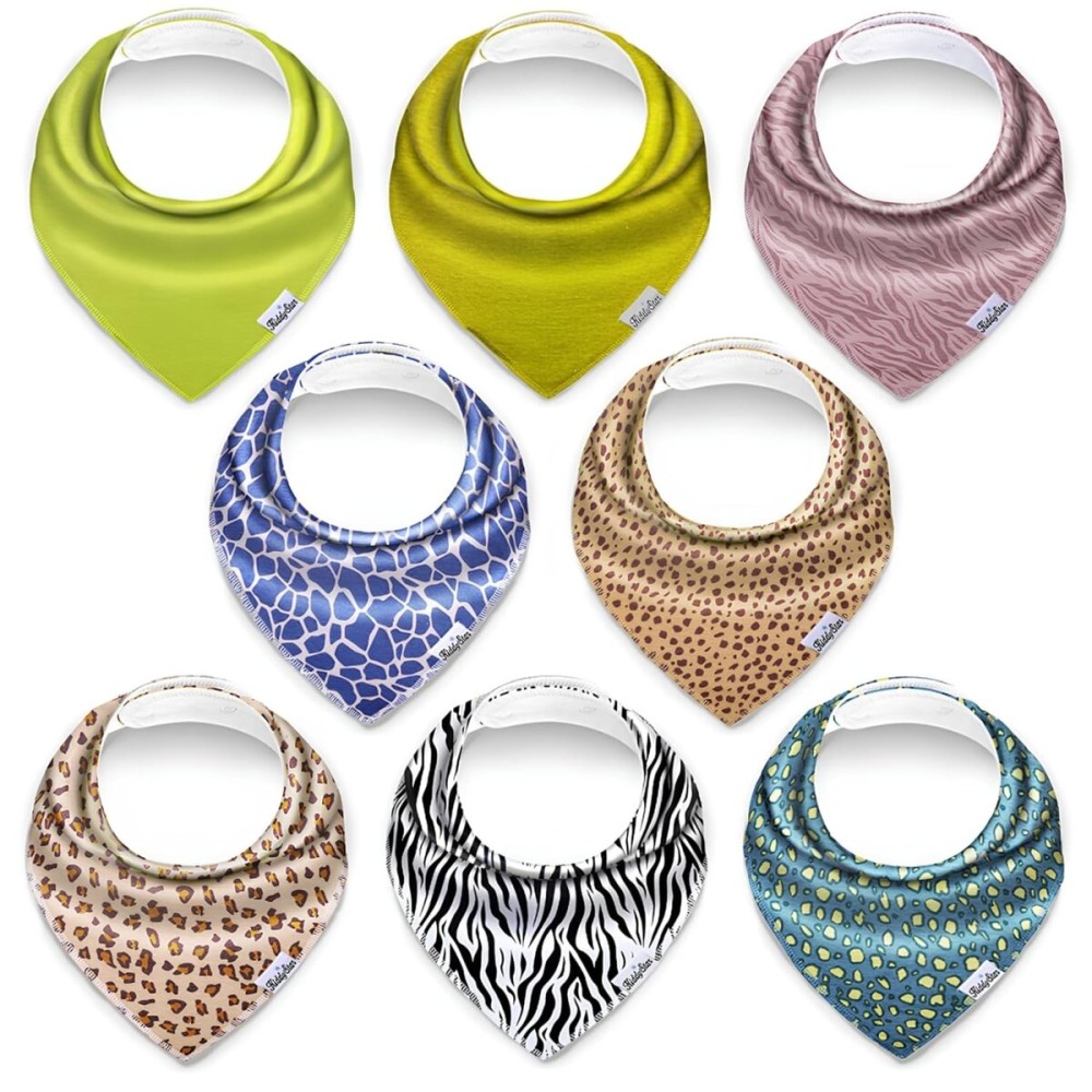 KiddyStar Organic Cotton Baby Bibs for Boys & Girls - Soft, Absorbent Teething & Drool Bibs - Adjustable Snaps for Toddlers