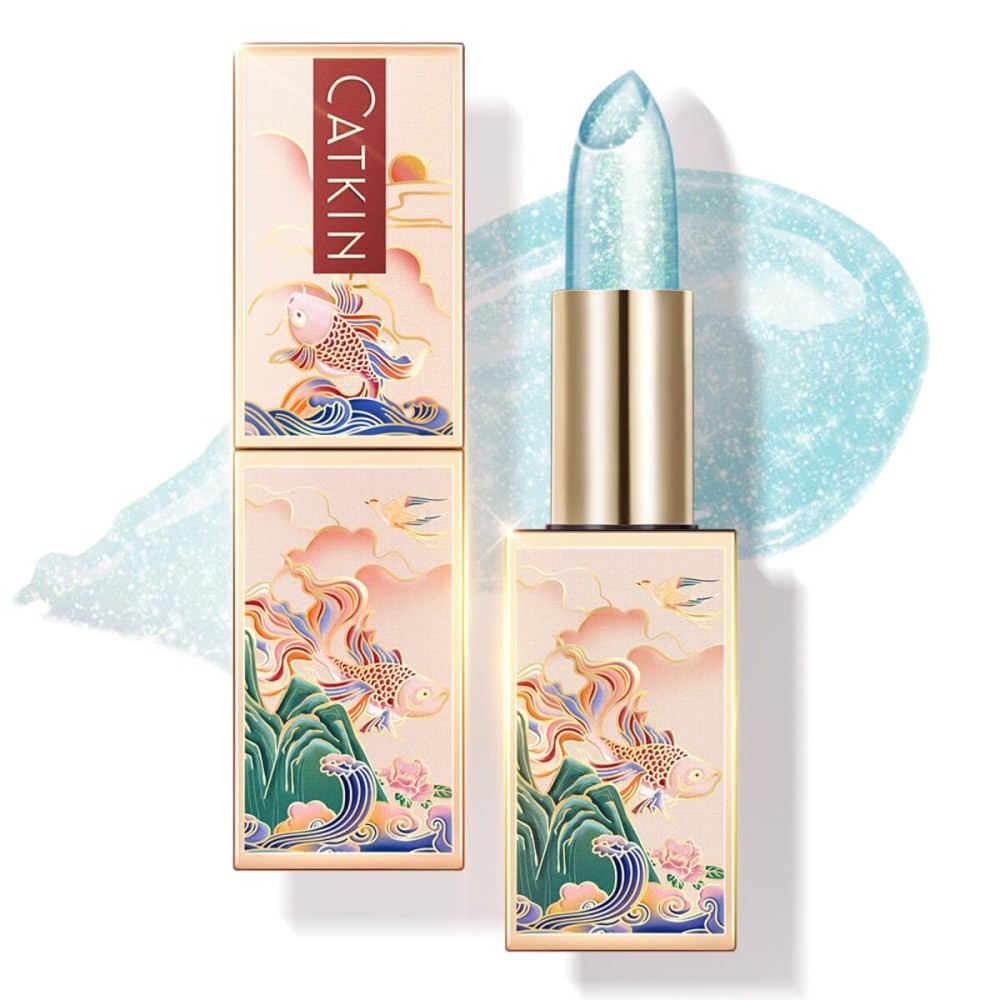 CATKIN Lip Balm Tinted Color Changing Lipstick Ultra Hydrating Lip Moistrurizer Lip Care with Vitamin E Nourishing For Cracked & Dry Lips 0.12 oz C08 Mermaid