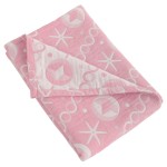 NTBAY 3 Layer Toddler Blanket, Muslin Cotton Jacquard Bed Blankets, Lightweight Thermal Baby Blanket, Super Soft and Warm Crib Blanket for All Seasons, Decoration Gift, 30x40, Pink Starfish