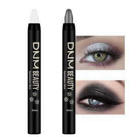 Kaely 2Pcs Cream Eyeshadow Stick Set for Eyes,Pearl White & Pearl Black Shimmer Pen,Eye Brightener Halloween Makeup,sombras para ojos,Smooth Eye Shadow Highlighter Crayon Pencil Waterproof,01+03