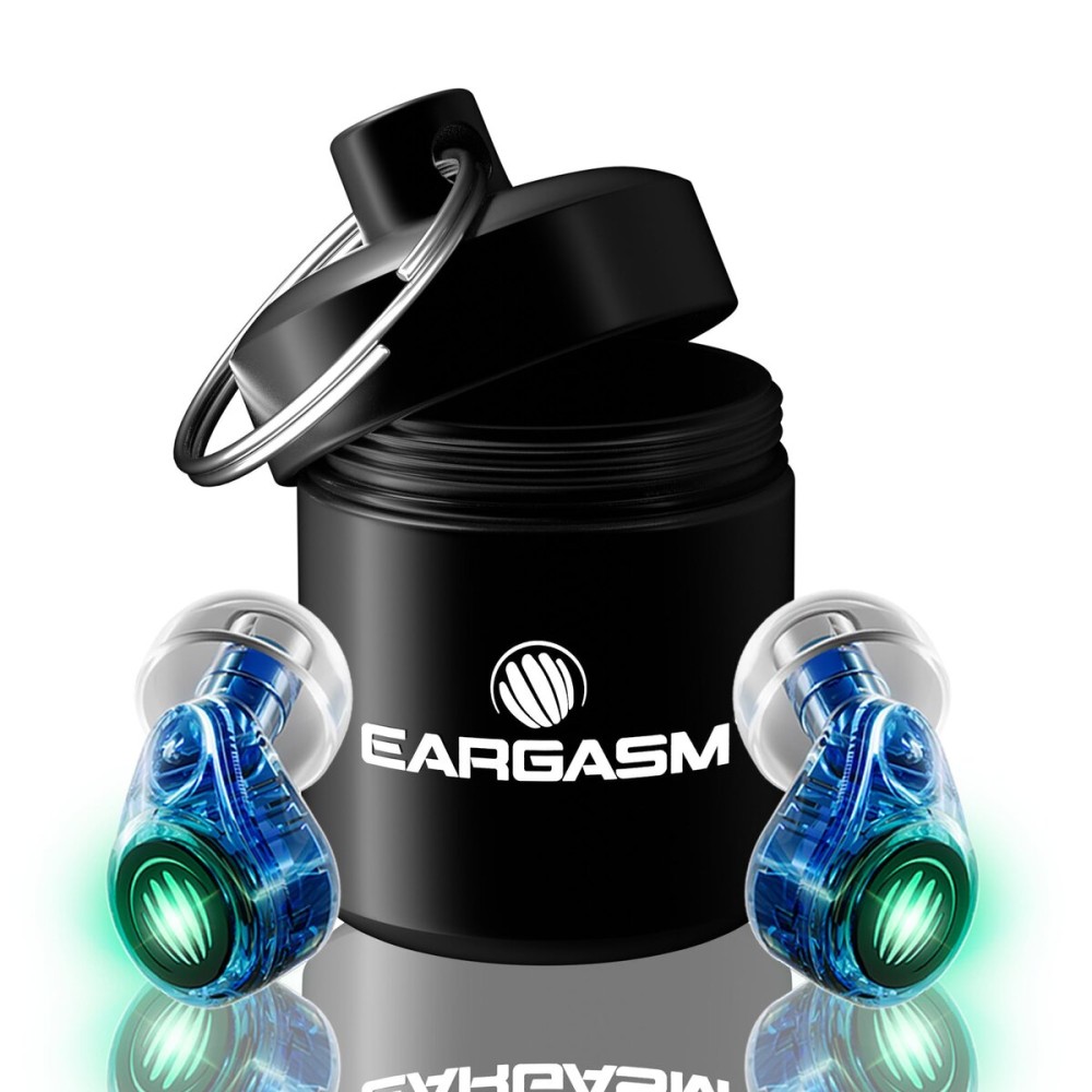 Eargasm Earlights Light Up High Fidelity LED Earplugs for Concerts, Festivals, Raves, Musicians, Sports Events, Live Entertainment for Safe Noise Reduction (Premium Gift Box Packaging)