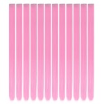 YaFex 12 Pcs Clip in Hair Extensions, 22 Inch Colored Hair Extensions Party Highlights Long Straight Synthetic Hairpieces for Women Kids Girls (Pink)