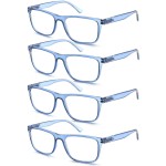 OLOMEE Large Reading Glasses Mens Oversized Wide Readers +2.75 Lightweight Square Magnifying Cheaters for Men W/Big Head 4 Pack