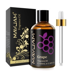MAYJAM 100ML/3.38FL.OZ Grape Fragrance Oils with Glass Dropper, Essential Oils for Diffusers for Home, Long Lasting Scented Oils for Diffusers Soap Candle Making