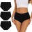 Allbase Incontinence Underwear for Women High Absorbency Period Panties Ladies Leakproof Protective Menstrual Postpartum Bladder Control Washable Cotton Briefs Black Multipack Plus Size