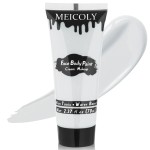 MEICOLY Cream Moonlight White Face Body Paint,2.37Oz Large Tube Water Based Full Body Paint for Adults and Kids,Professional Face Paint for Halloween Stage SFX Special Effects Cosplay Makeup