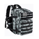 LHI Tactical Military Backpack for Men and Women 25L Army Assault Pack Bag Large Rucksack with Molle System-Black and Gray