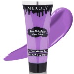 MEICOLY Cream Light Purple Face Body Paint,2.37Oz Large Tube Water Based Full Body Paint for Adults and Kids,Lavender Violet Face Paint for Halloween Stage SFX Special Effects Ursula Cosplay Makeup