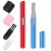 Chumia 2 Pcs Electric Eyebrow Trimmer Women Precision Face Razors Mini Shaver with Comb Christmas Women Gift Battery Operated Personal Epilator for Face Neck Fuzz Lips Leg(Red, Blue)