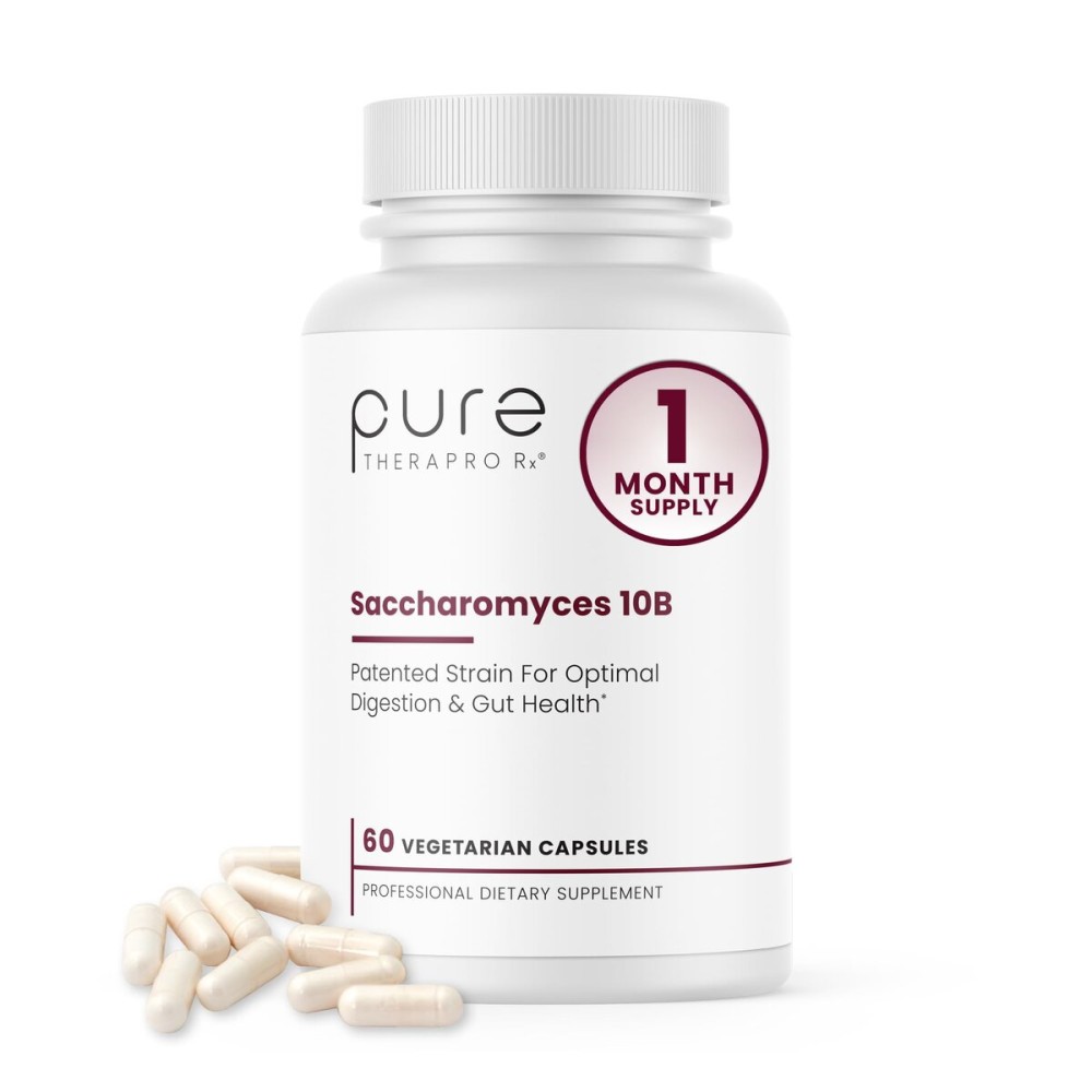 Saccharomyces Boulardii Probiotics 10 Billion CFU - Made in USA | No Fillers, Patented Strain: Lynside CNCM I-3799 Probiotics for Men and Women | Pure TheraPro Rx - 60 Capsules