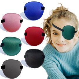 Vandorla 6 Pcs Eye Patch, Adjustable Eyepatch for Left and Right Eye, Medical Eye Patches for Adults and Kids Lazy Eye Pirate Costume, 6 Colors