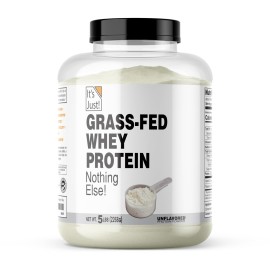 It\'s Just! - 100% Whey Protein Concentrate, Grass-Fed Pasture Raised, Made in Australia, RBST/rBGH Hormone Free, Premium WPC-80, No Added Flavors (Grass-Fed Unflavored, 5 Pound)