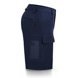 Hiauspor Men\'s Hiking Cargo Shorts Big and Tall 10 Quick Dry Lightweight Waterproof for Golf Tactical Fishing Casual (Navy, 42)